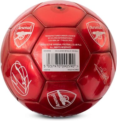 Офіційний футбольний м'яч Arsenal FC, металевий, розмір 5, для тренувань і матчів, колекційний, для дітей і дорослих, Hy-Pro