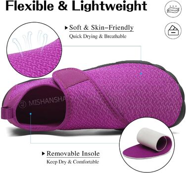 Шкарпетки-шкарпетки Mishansha для відпочинку на воді, швидковисихаючі, антиковзкі, для активного відпочинку, розмір 36-46 (42 EU), колір: фіолетовий