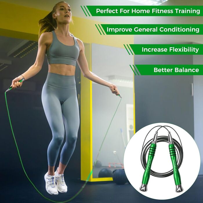 Стрибкова скакалка Huhloch Speed Rope Green