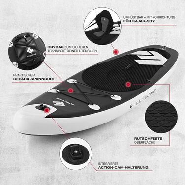 Надувна SUP-дошка FitEngine Trip Allrounder 10', 305 см, комплект 11 в 1 з каяк-сидінням, преміум Drop-Stitch, до 160 кг