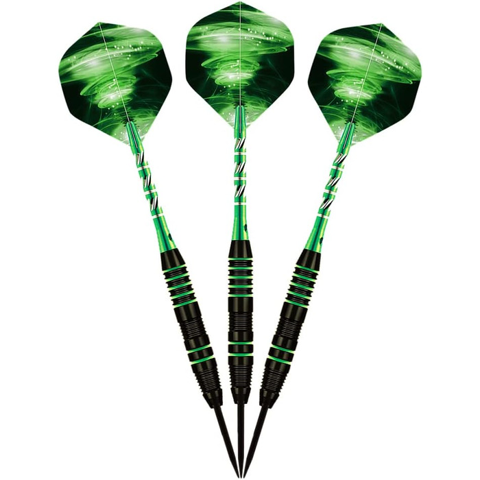 Дарти сталеві професійні Dartpfeil 22 г (3 шт) A-Green + запасні стрижні та чохол