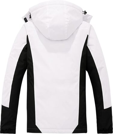 Жіноча гірськолижна куртка Wantdo, тепла флісова куртка, водонепроникна, дихаюча, з капюшоном, вітрозахисна, біла