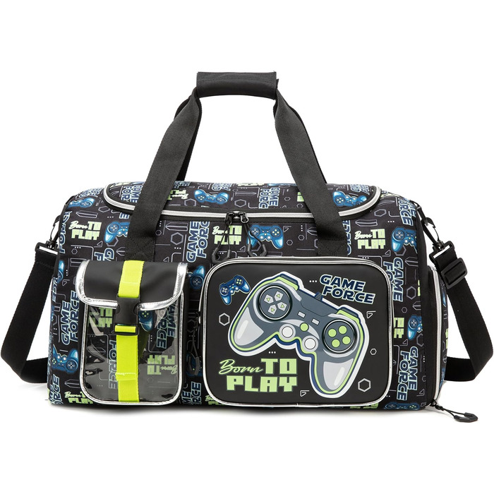 Дитяча спортивна сумка HTgroce з відділенням для взуття. Сумка для плавання, подорожей для дівчаток. Кольори: білий (сердечко), зелений (гра)