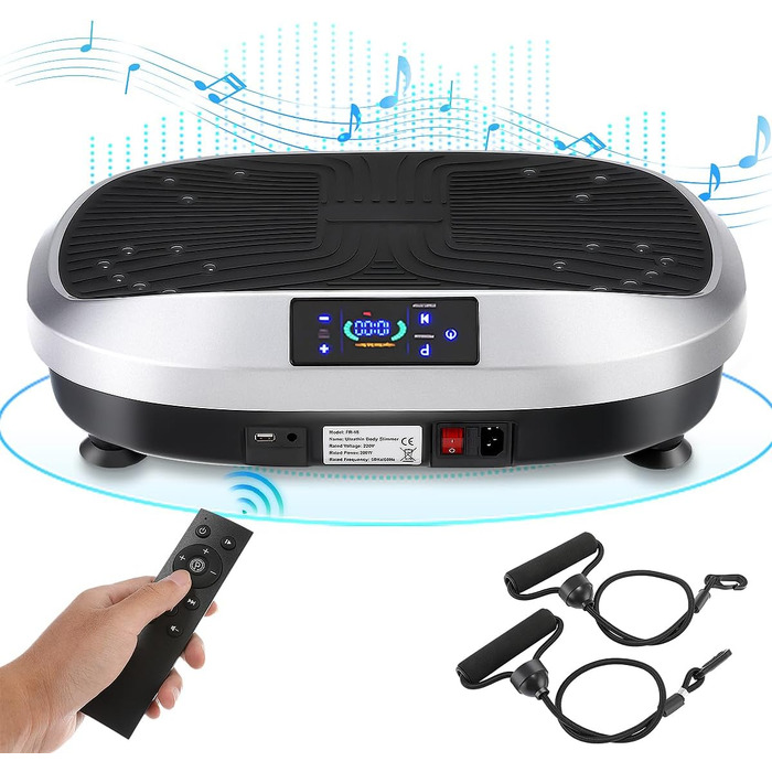 Вібраційна платформа для дому Sport - 6 програм, для м'язів та схуднення, срібна