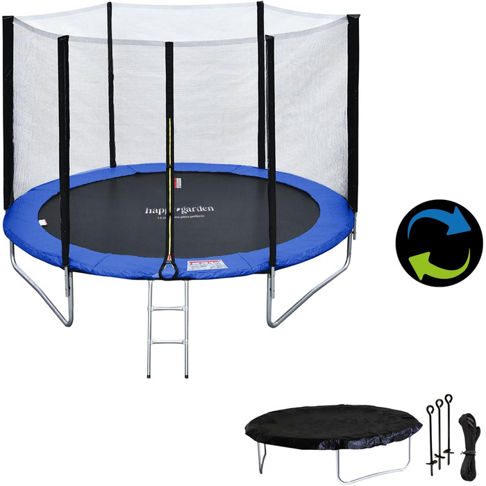 Преміум батут Pack, діаметр 245 см, з сіткою безпеки, сходами, захисним тентом та комплектом кріплень