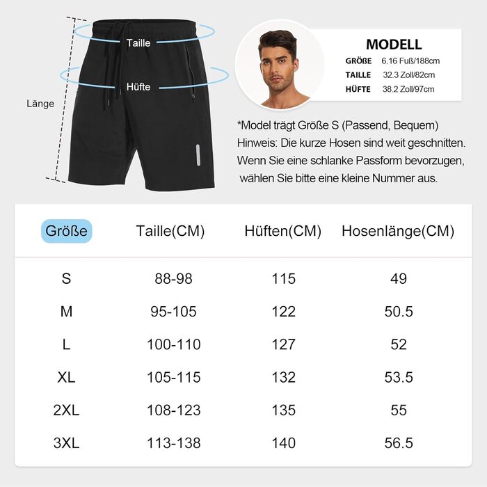 Шорти спортивні чоловічі SIHOHAN, чорні, швидковисихаючі, з кишенями на блискавці