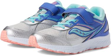 Дитячі кросівки Saucony Cohesion 14 Alternative Closure для малюків (4 Wide) сріблястого та персикового кольорів