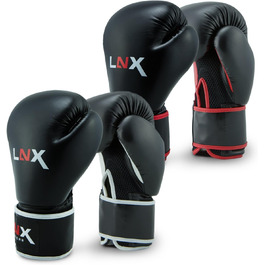 Боксерські рукавички LNX Pro Fight Evo 10 oz, чорні/червоні, для боксу та кікбоксингу