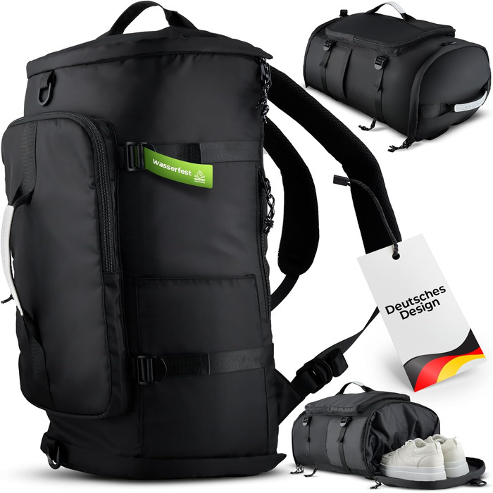 Спортивна сумка-рюкзак для чоловіків та жінок, 42 л, чорна. Сумка для вихідних, спортивна, для плавання, невелика дорожня сумка