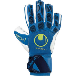 Воротарські рукавички Uhlsport Hyperact Supersoft чоловічі, сині/білі/жовті, розмір 10.5