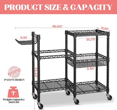 Стійка для гантелей та обладнання для фітнесу - 3 яруси, міцна сталева конструкція, 91.5 x 30 x 82.5 см, до 120 кг