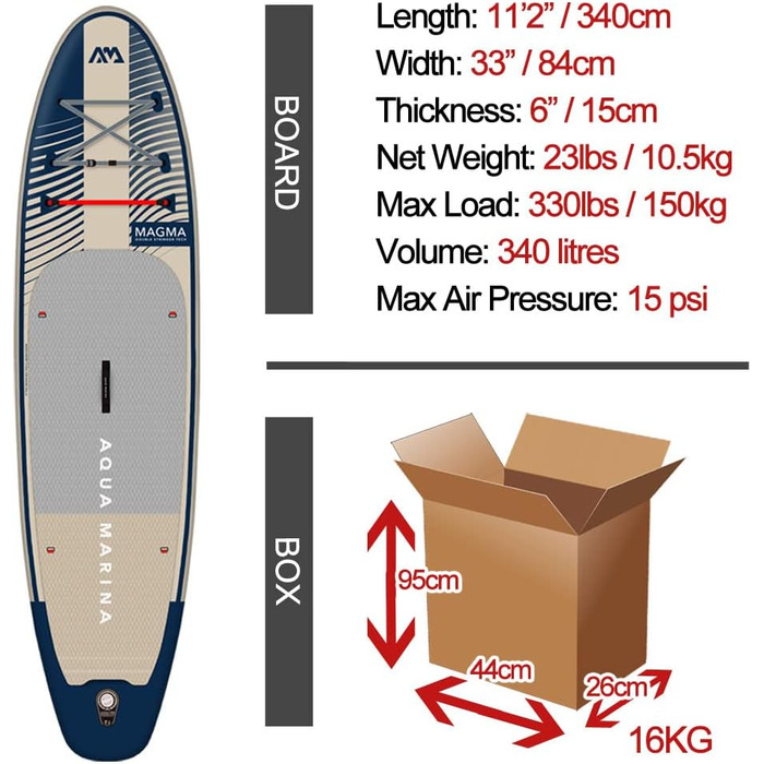 Надувна SUP-дошка Aqua Marina Magma 340 см для веслування