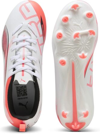 Дитячі футбольні бутси PUMA Ultra 5 Play FG/AG Jr. 37.5 EU (Білий/Чорний/Червоний)