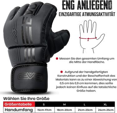 Рукавички для ММА EVO Fitness: чоловічі та жіночі, для тренувань, боротьби, спарингу, карате, Taekwondo, боксу, Muay Thai, кікбоксингу. Чорний колір