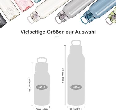 Дитяча пляшка для води UZSPACE 600 мл, спортивна, непроливальна, для школи, прогулянок, білого кольору