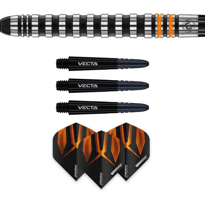 Дартс набір WINMAU Fury 18-20 г, вольфрамовий, Softip, з призмовими опереннями та Vecta-шафтами