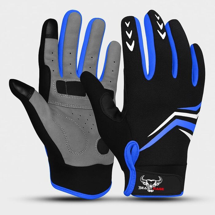 Велосипедні рукавички BEAST RAGE Vofinger для їзди по горах, BMX, MTB, шосе, чоловічі та жіночі, сині