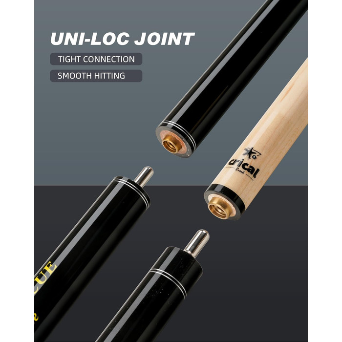Професійна кий для більярду/пулу Crival Heavy Hitter Jump-Break-Queue, 3-х частин, 137.2 см, з клена, чорного кольору