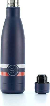Термос-пляшка Cool Bottles 500 мл, нержавіюча сталь, темно-синя, 3D-друк, зберігає холод 36 годин, тепло 18 годин, BPA Free