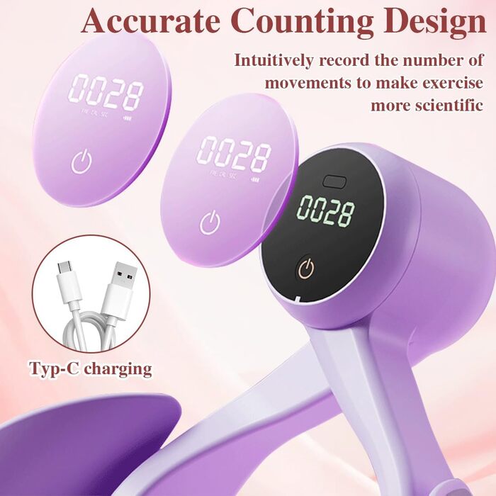 Тренування тазового дна Oberschenkel Trainer для жінок та чоловіків: пристрій для тренування м'язів стегон, тазу та ніг вдома. Violett