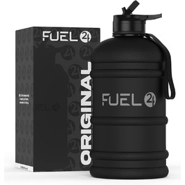 Fuel24 Кругла спортивна пляшка для води 2,2 л з носиком або трубочкою, міцний гнучкий матеріал, BPA-free, ударостійка