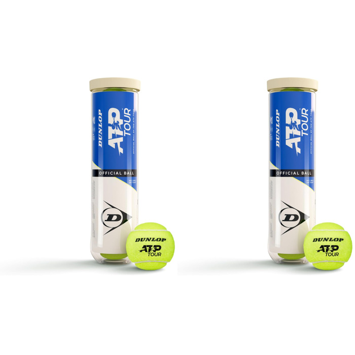 Тенісний м'яч Dunlop ATP Tour для ґрунту, хард-корту та трав'яного покриття (3 пакети по 4 м'ячі)