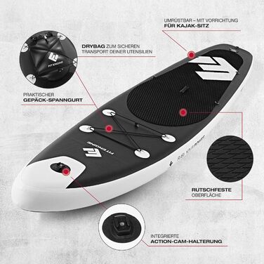 Надувне SUP-борд FitEngine SUP Allrounder Racer Junior 8' - 12'' | Комплект з Drybag, чохлом для телефону та ін. | Якість Drop-Stitch від Allrounder 12' - 365 см
