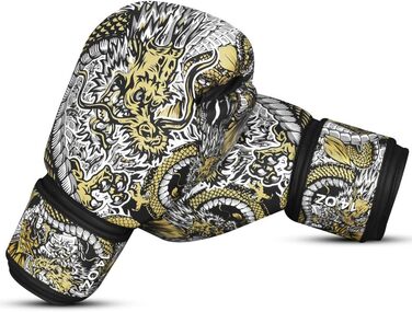 Боксерські рукавички BUDDHA FIGHT WEAR Dragon для тренувань і спарингів у Муай Тай, кікбоксингу, фітнесі, чоловічі та жіночі, різні кольори, 300-360 г