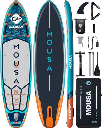 Надувний SUP-борд Krokodil 10'8/11'*35' для 3 осіб, 300x89 см, помаранчевий