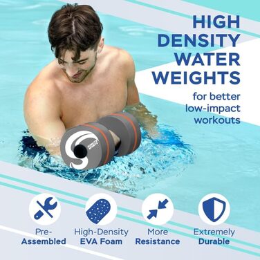 Набір аква-гантелей Sunlite Sports для плавання та аквааеробіки, 2 шт.