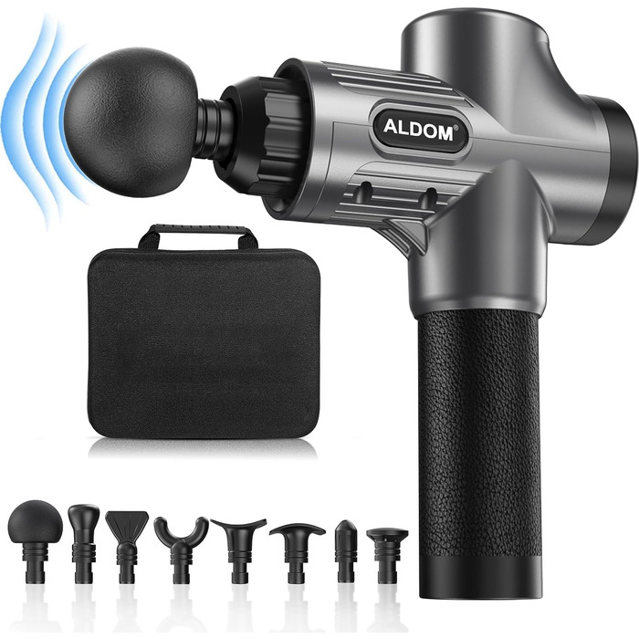 Електричний масажер для м'язів з 8 насадок та 30 рівнями швидкості - глибокий масаж