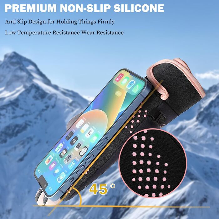 Рукавички сенсорні чоловічі/жіночі для спорту, зими, бігу, їзди на велосипеді, туризму (чорний, рожевий)