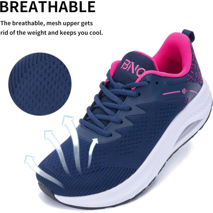 Жіночі трекінгові черевики MAFEKE з широкою передньою частиною для плоскостопості, підтримкою склепіння стопи, ортопедичні, широкі, спортивні, для тенісу, бігу, кросівки для жінок, розмір 39-45 (39.5 EU Широкі, Roseblue)