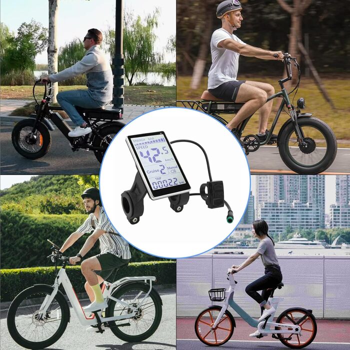 Велокомп'ютер Yosoo Health Gear M5 LCD для електровелосипеда, універсальний дисплей 24V-60V, 5-контактний, для електросамоката, екран 31.8/22.2 мм
