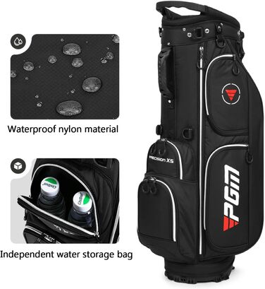 Сумка для гольфу PGM: стійка, легка, водонепроникна, з роздільниками на 5 клубів та ременем, для чоловіків та жінок