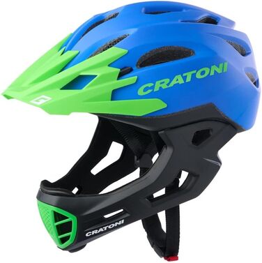 Велошолом Cratoni C-Maniac Fullface для даунхілу та фрірайду, розмір L-XL (58-61 см), блакитно-неоновий