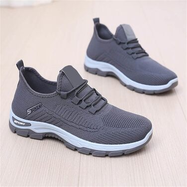 Чоловічі кросівки для занять спортом та фітнесу, ортопедичні, дихаючі, на плоскій підошві, сірі (42 EU)