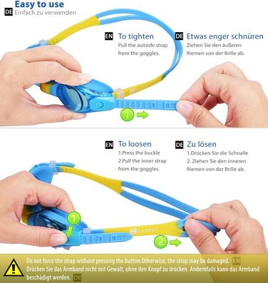 Дитячі окуляри для плавання K1 - професійні, для дітей та підлітків 0-14 років, антизапітніння, захист від УФ, блакитні/жовті