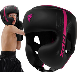 Дитячий боксерський шолом RDX для кікбоксингу, MMA та єдиноборств, рожевий, штучна шкіра Maya Hide, захист голови для тренувань, карате, муай-тай, тхеквондо