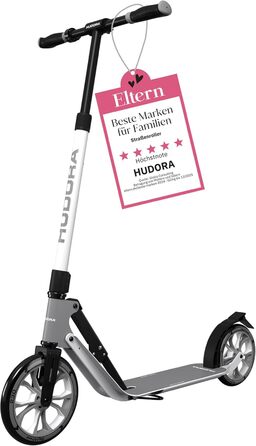 Самокат HUDORA BigWheel 230 Advanced алюмінієвий, складаний, до 120 кг, для дорослих і дітей, з підніжкою та дзвіночком