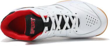 Чоловічі/Жіночі гандбольні кросівки: дихаючі, з антиковзаючою підошвою, легкі, для змагань та тренувань, білі/червоні, 40 EU