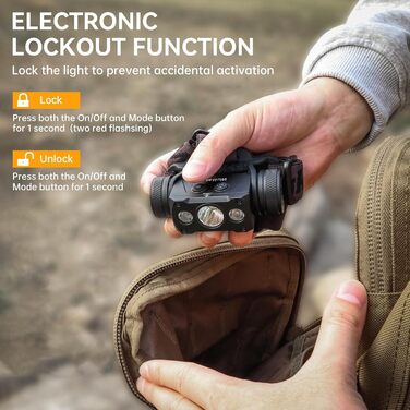 Wurkkos HD50 LED налобний ліхтар 4000 люмен, USB-C, 9 режимів, водонепроникний IPX8, для бігу, кемпінгу