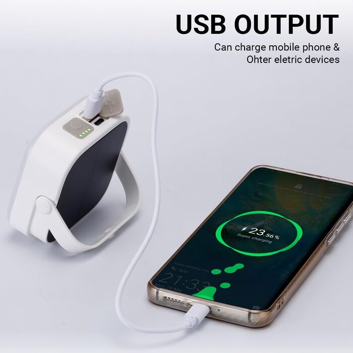 LED кемпінговий ліхтар 4000LM, 2 шт. - перезаряджається, сонячний, водонепроникний, з карабіном, 4 режими, для кемпінгу, читання, туризму, надзвичайних ситуацій