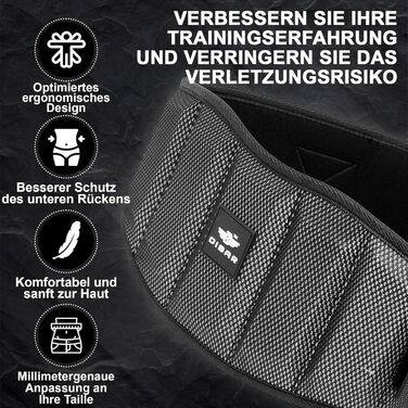 DIBAR Пояс для важкої атлетики для чоловіків і жінок XL – Фітнес, тренувальний, підтримка спини, підвищений комфорт і безпека під час силових тренувань