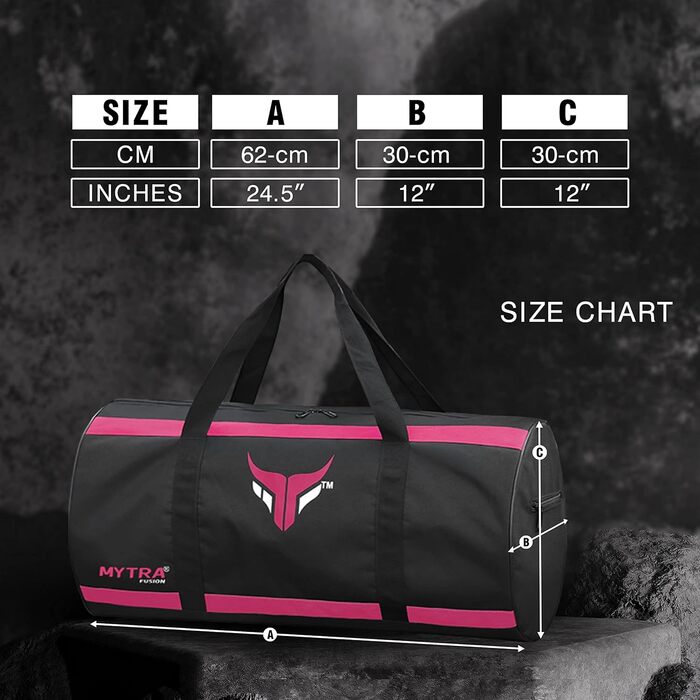Mytra Fusion спортивна сумка для тренувань з регульованим плечовим ременем, для чоловіків і жінок, дорожня, для спорту, чорна/рожева