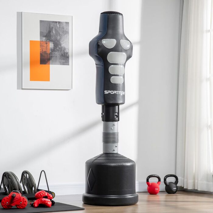 SPORTNOW Стійка боксерська груша 178-207 см, регульована висота, з HDPE основою, для дорослих і дітей, для домашніх тренувань
