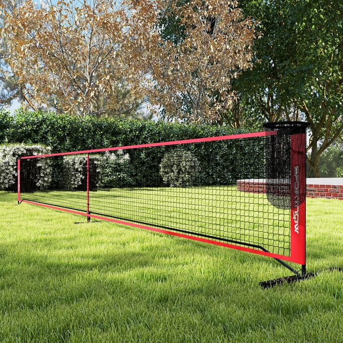Набір для піклболу SPORTNOW: портативне поле з сіткою, збирач м'ячів, 4 м'ячі, маркер для поля та сумка для перенесення. Підходить для вулиці.