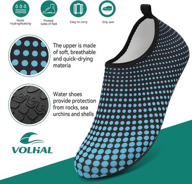 Чоловічі та жіночі аквашузи для плавання, йоги та відпочинку на пляжі. Швидко сохнуть, неслизькі, легкі (43 EU, Синій G995)