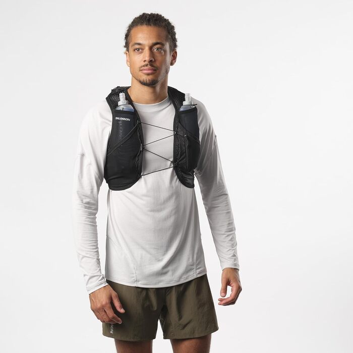 Гідратаційний жилет Salomon Active Skin 8 для бігу, трекінгу та MTB, унісекс, з пляшками, розмір S, чорний