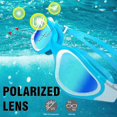 Плавальні окуляри POLARS DESIGN для дорослих, поляризовані, з антизапотівальним покриттям, для чоловіків і жінок